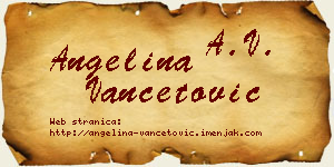 Angelina Vančetović vizit kartica